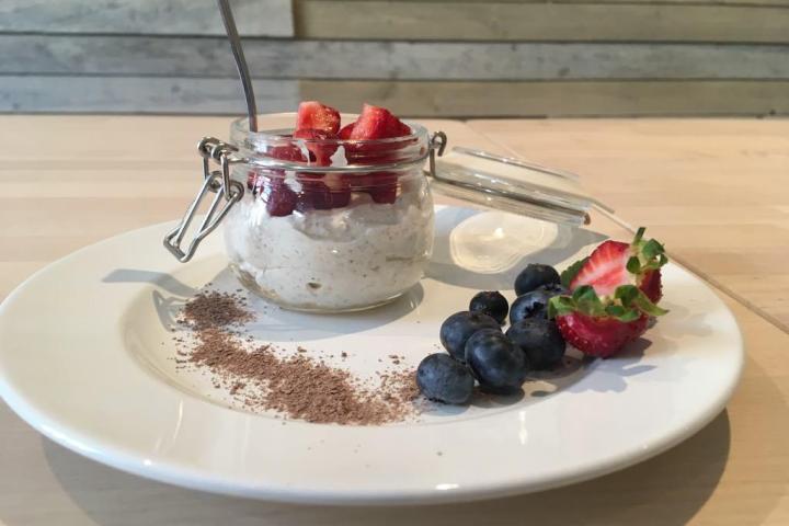 a piece of cake on a plate on a table