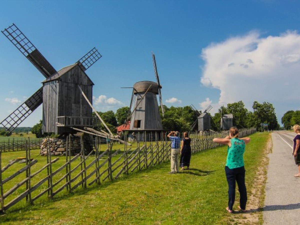 a group of people standing next to a fence