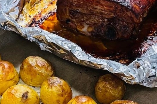 a plastic bag full of food